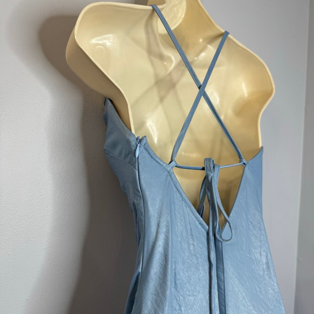 Hello Molly Drinks On Me Midi Slip Midi Dress Blue Women's S New - Picture 10 of 15